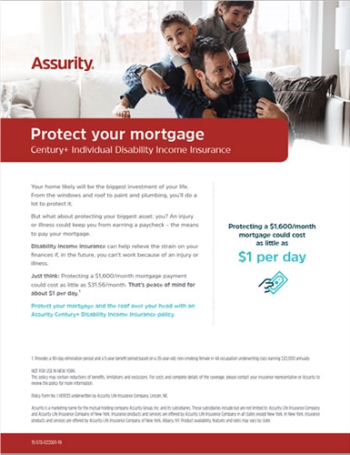 Century+ DI Consumer Mortgage Protection Flyer*